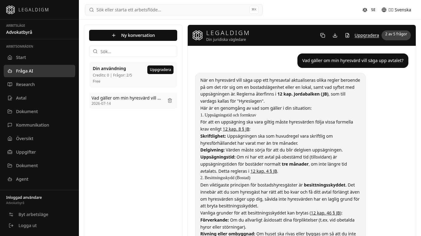 AI-assistent med rättsligt stöd